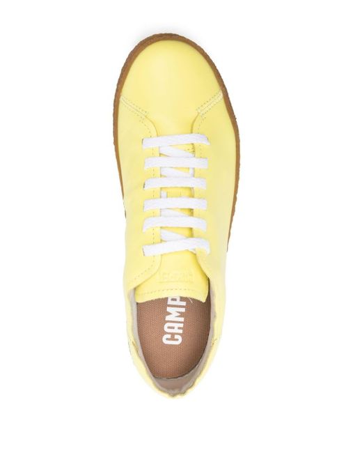 Camper Yellow Peu Terreno Logo-debossed Leather Sneakers for men