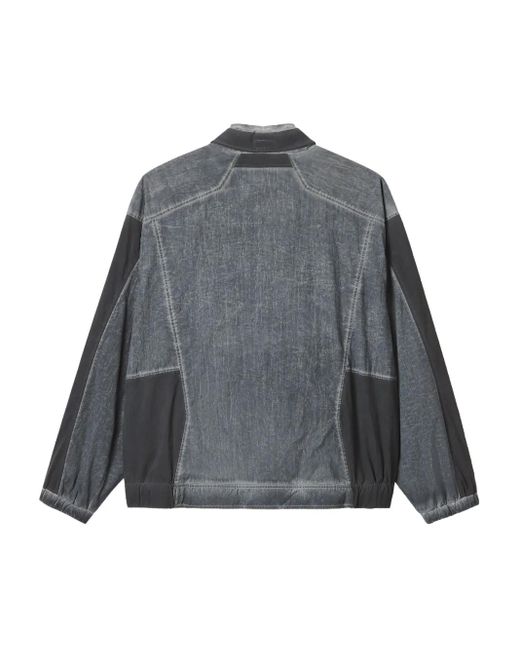 FIVE CM Gray Panelled Zip-Up Windbreaker for men