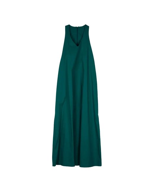 MOUTAKI Green V-Neck Sleeveless Maxi Dress