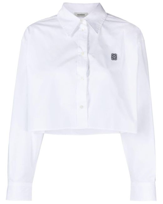 Chemise à motif monogrammé brodé Sandro en coloris White