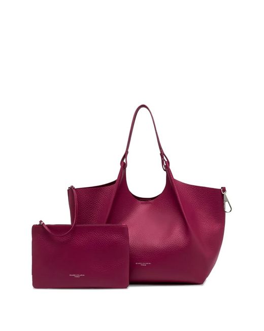 Gianni Chiarini Purple Dua Textured Shoulder Bag