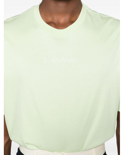 T-shirt en coton à logo brodé Lanvin pour homme en coloris Green