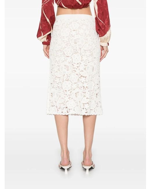 P.A.R.O.S.H. White Embroidered Skirt
