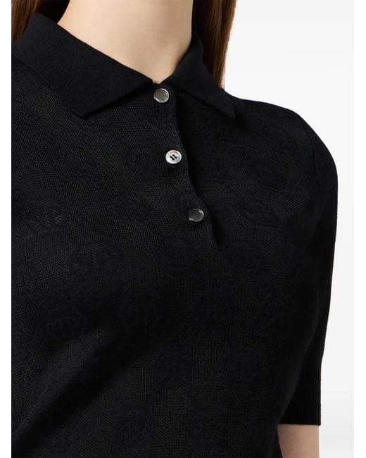 Philipp Plein Black Chemise À Motif En Jacquard