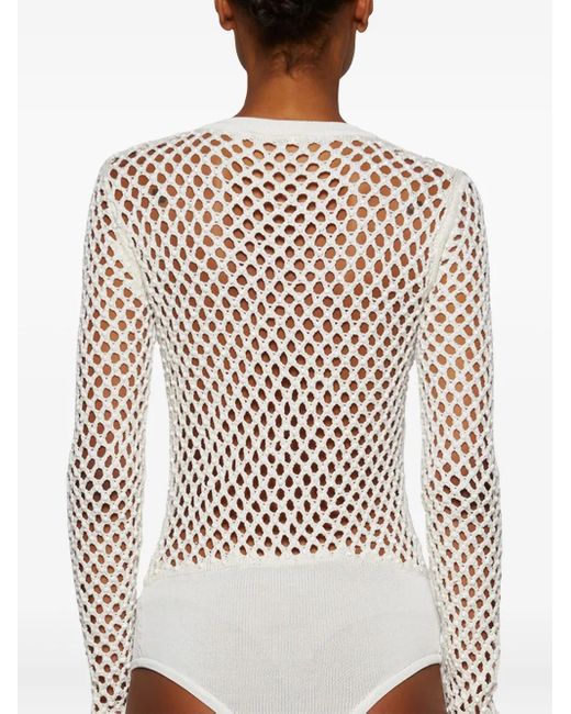 DIOTIMA White Zora Crochet Bodysuit