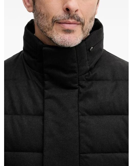 Save The Duck Black Quilted Hooded Jacket for men