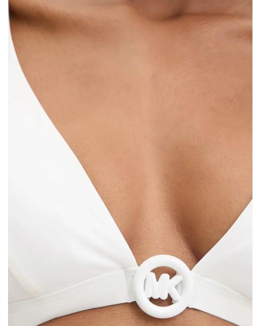 MICHAEL Michael Kors White Triangle Bikini Top