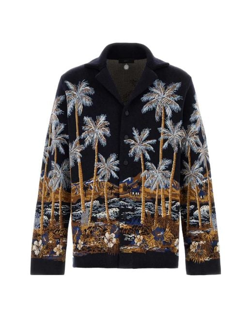 Alanui Black Embroidered Long-Sleeve Cardigan for men