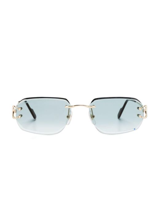 Gafas de sol con diseño rectangular Cartier de color Blue
