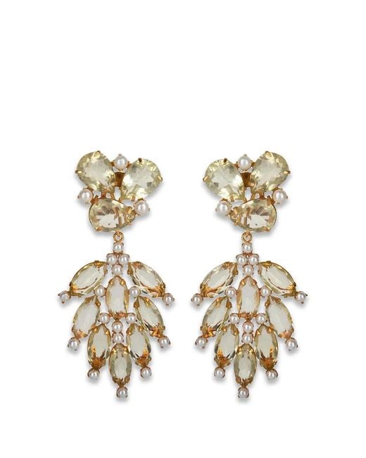 Bounkit Metallic Adeline Leaf-Shaped Earrings