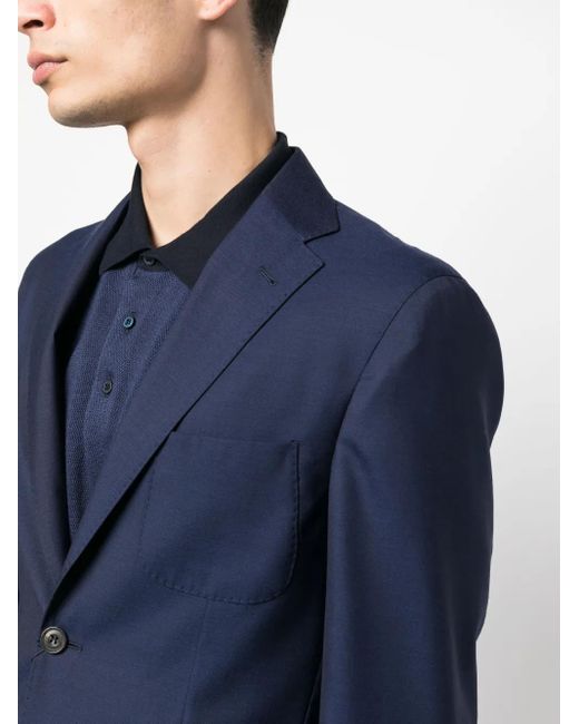 Corneliani Blue Single-Breasted Blazer for men