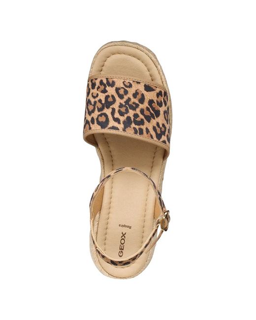 Geox Natural Leopard-Print Wedge Espadrilles