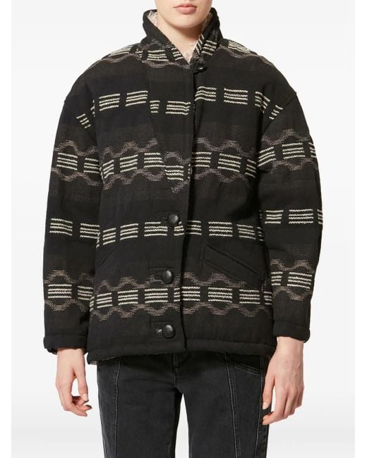 Isabel Marant Black Qayla Patterned Button Jacket