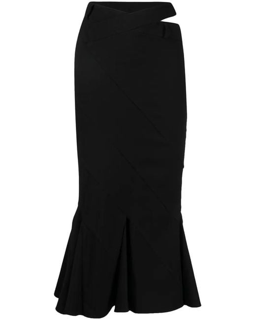 ANDREADAMO Flared Midi-Rok in het Black