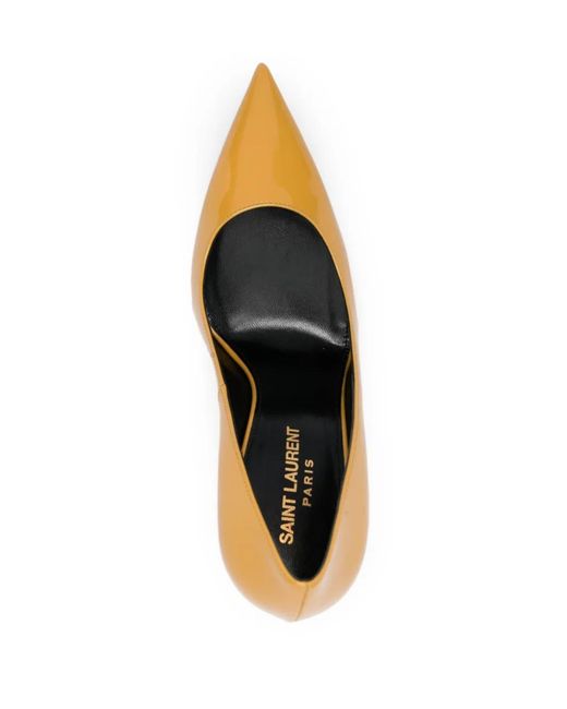 Saint Laurent Metallic 110Mm Zoe Leather Pumps