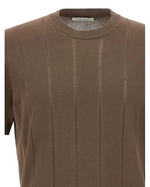 Kangra Brown Flat-Rib Cotton Sweater for men