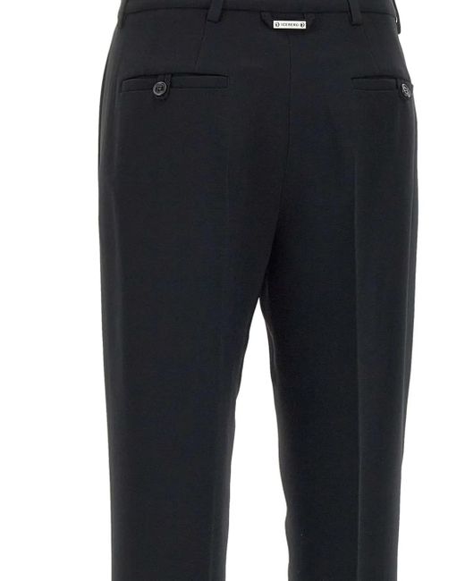 Iceberg Blue Buttoned Welt-Pocket Trousers