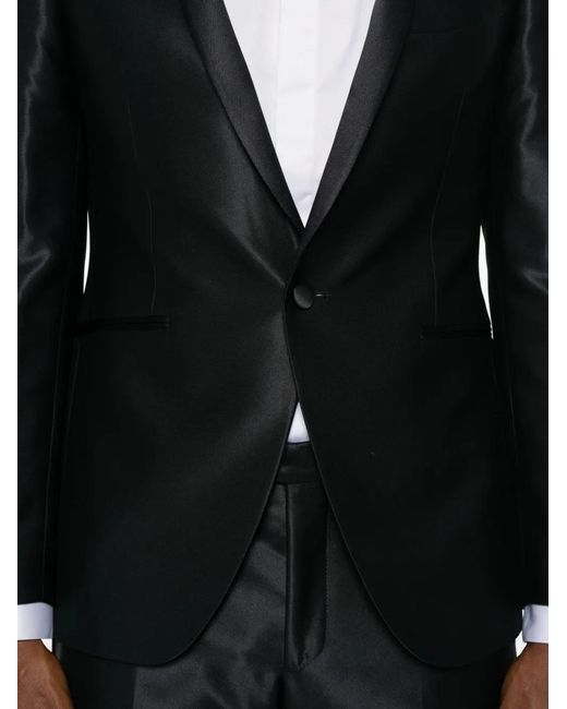 Carlo Pignatelli Black Satin-Finish S Suit for men