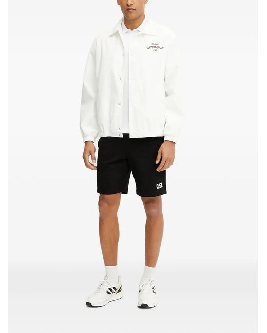 EA7 White Milano Gymnasium Jacket for men