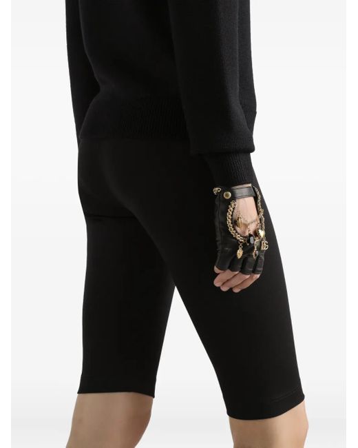Dolce & Gabbana Black Logo-Waist Biker Shorts
