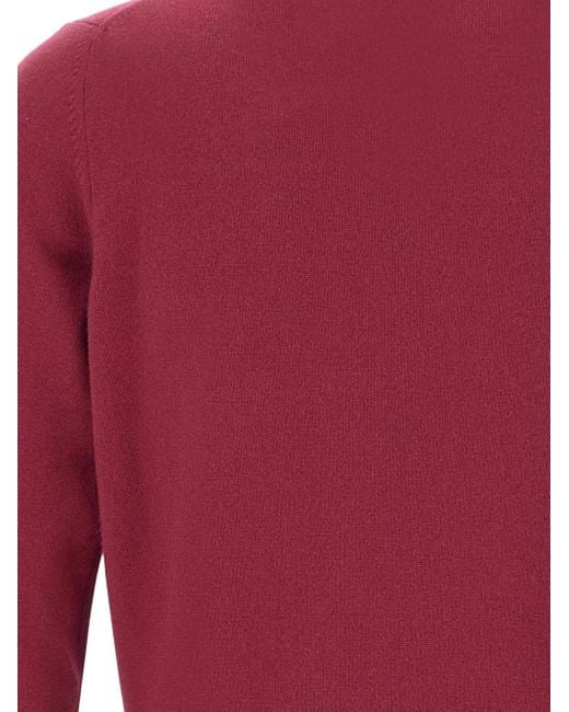 Kangra Red Ribbed Crew-Neck Sweater for men