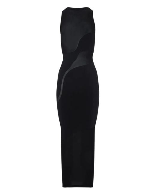 Wolford Women's Black Sheer Panel Maxi Dress