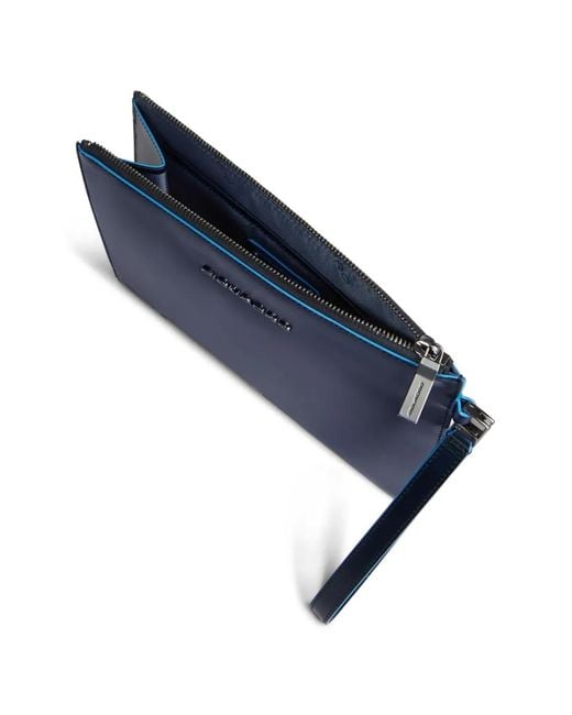 Piquadro Blue Pochette À Plaque Logo for men