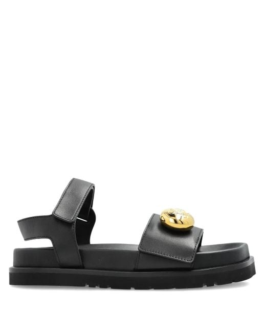 Loewe ぺブル レザーサンダル ブラック | Lyst