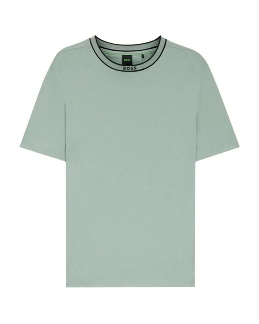 Boss Green Cotton T-Shirt With Logo Crew Neck for men