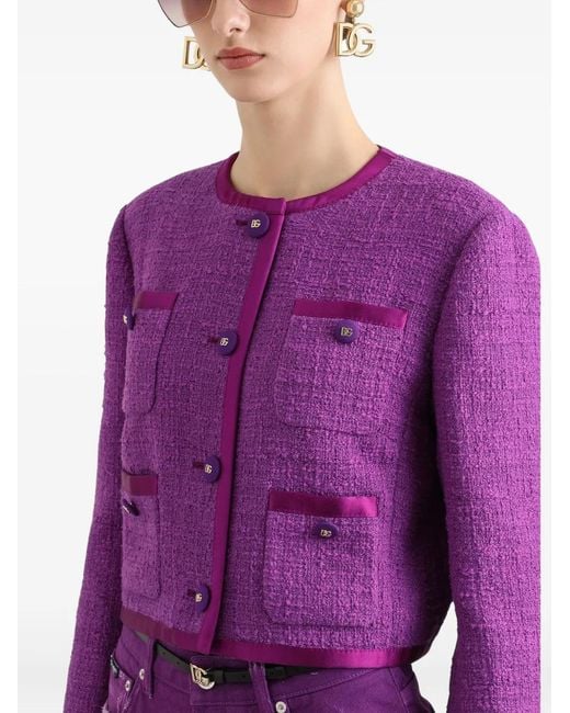 Dolce & Gabbana Purple Single-Breasted Jacket