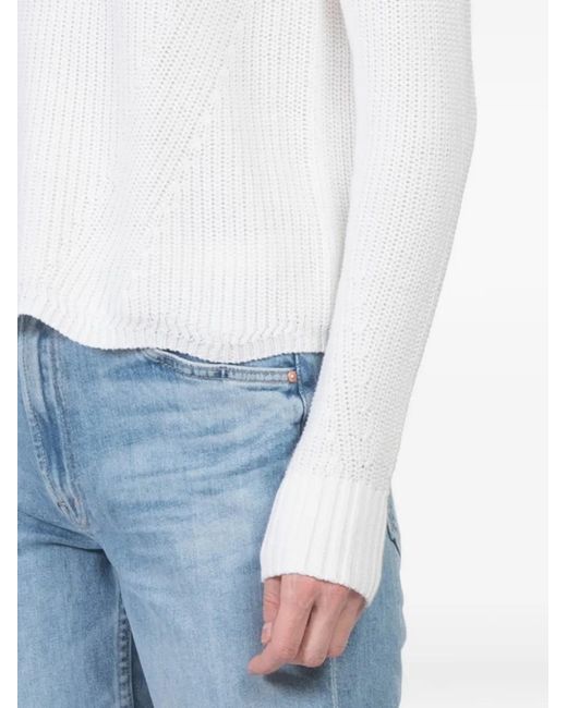 Autumn Cashmere White Knitted Crew-Neck Sweater