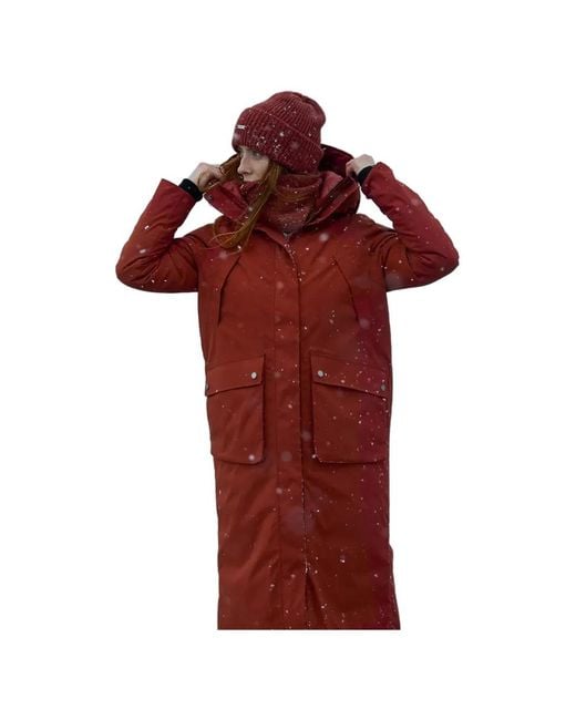 Abrigo Melody Con Capucha Didriksons de color Red