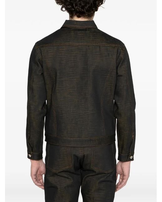 Naked & Famous Black Citrus Kasuri Selvedge Button Denim Jacket for men