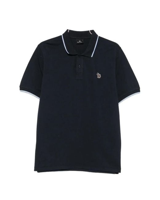 Paul Smith Black Zebra-Patch Tipped Polo Shirt for men