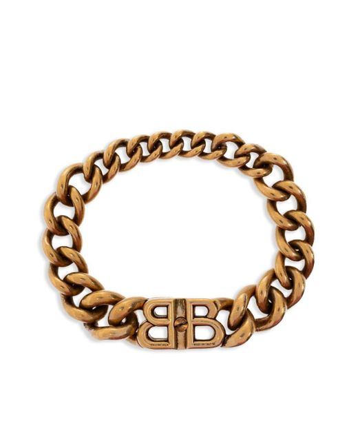 Bracelet BB Icon en chaîne gourmette Balenciaga en coloris Metallic