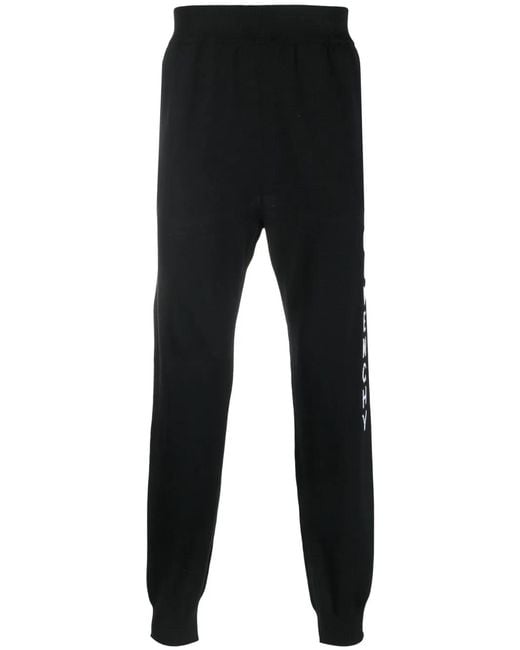 Givenchy Black Intarsia-knit Logo Track Pants for men