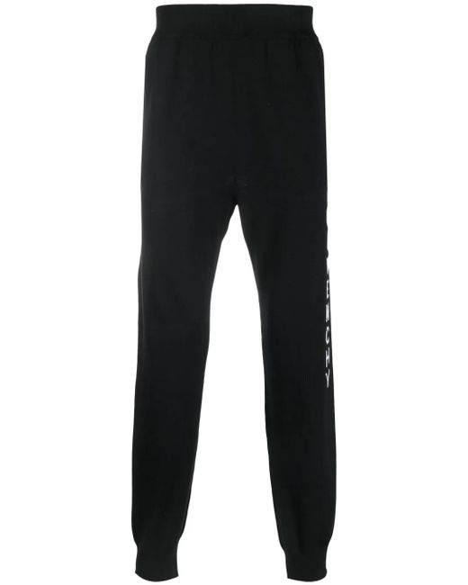 Givenchy Black Intarsia-knit Logo Track Pants for men