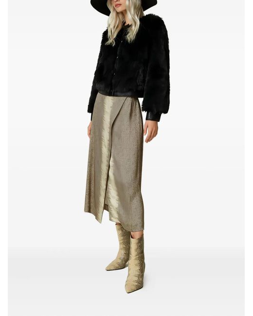 Twinset Metallic Lizard-Print Pointed-Toe Boots