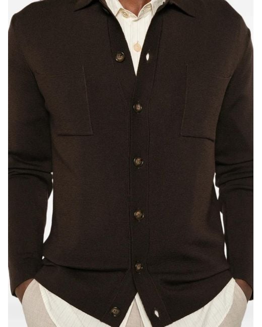 Daniele Fiesoli Black Button-Down Chest-Pocket Cardigan for men
