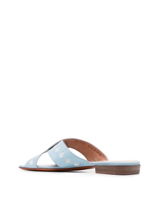Santoni Blue Crossover Straps Sandals