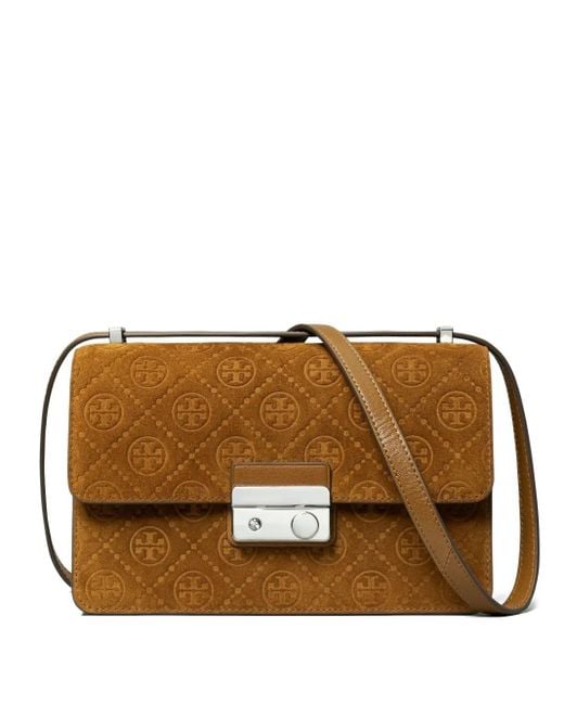 Borsa A Spalla Monogram di Tory Burch in Brown