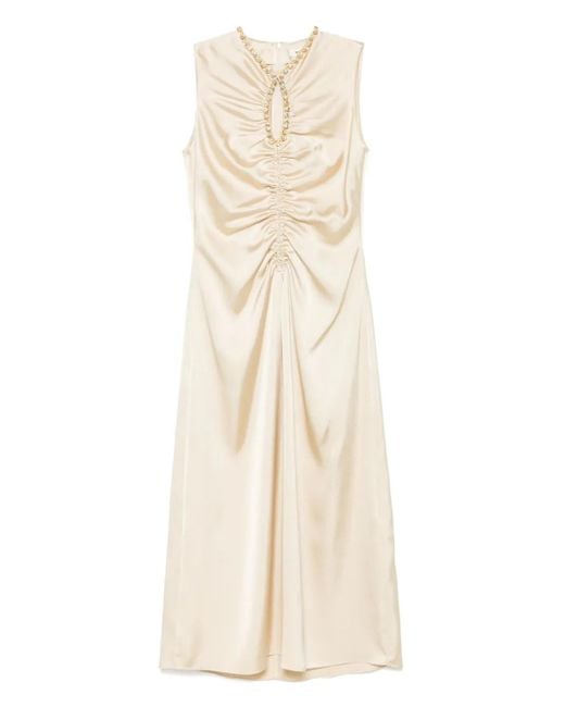 Sandro Natural Rhinestone Midi Dress
