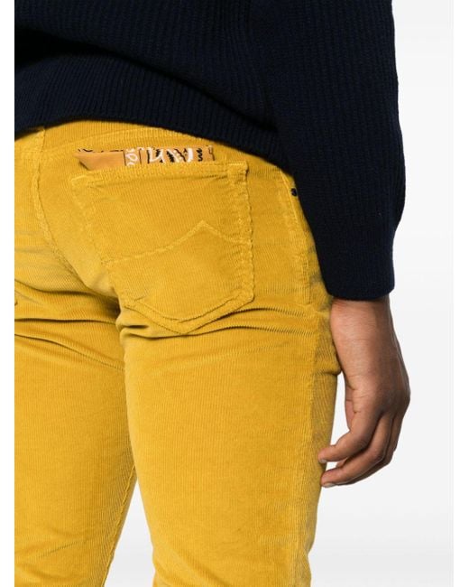 Jacob Cohen Yellow Straight-leg Corduroy Trousers for men