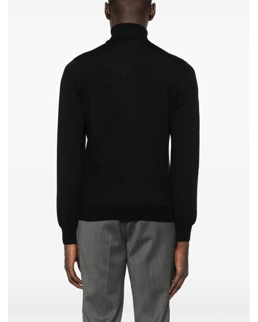 Jersey de lana con cuello alto Tagliatore de hombre de color Black