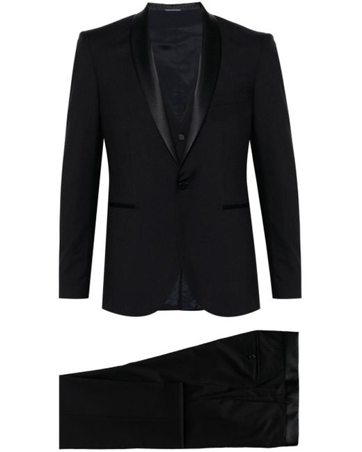 Tagliatore Black Virgin-wool Tuxedo Suit for men