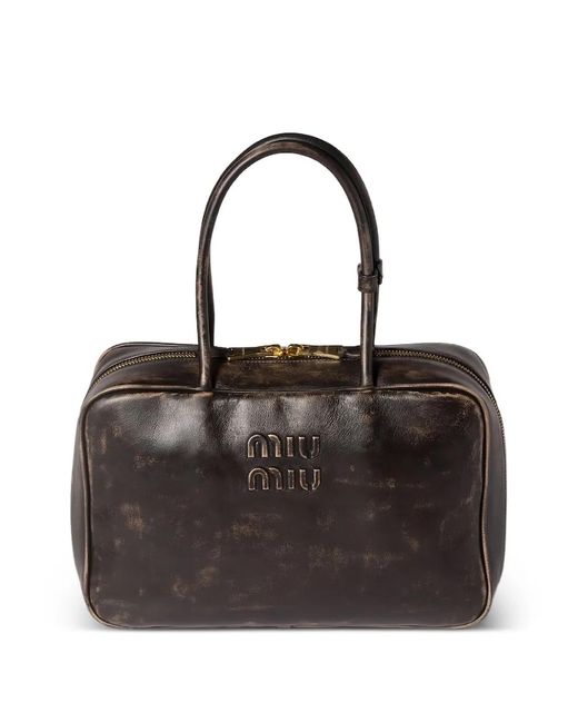 Miu Miu Black Dark Leather Handbag