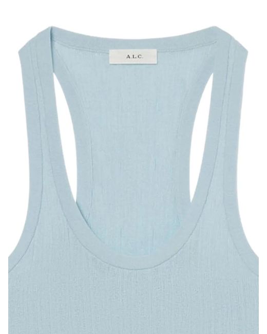 A.L.C. Blue Racerback Ribbed Top