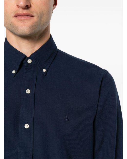 Polo Ralph Lauren Blue Embroidered Logo Shirt for men