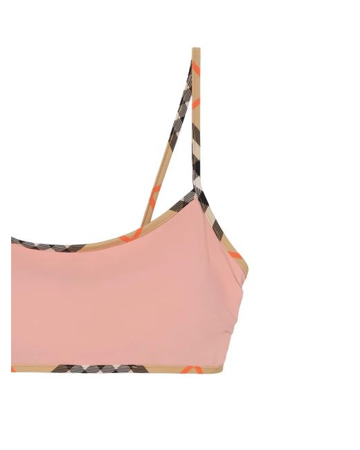 Burberry Geruite Bikinitop in het Pink