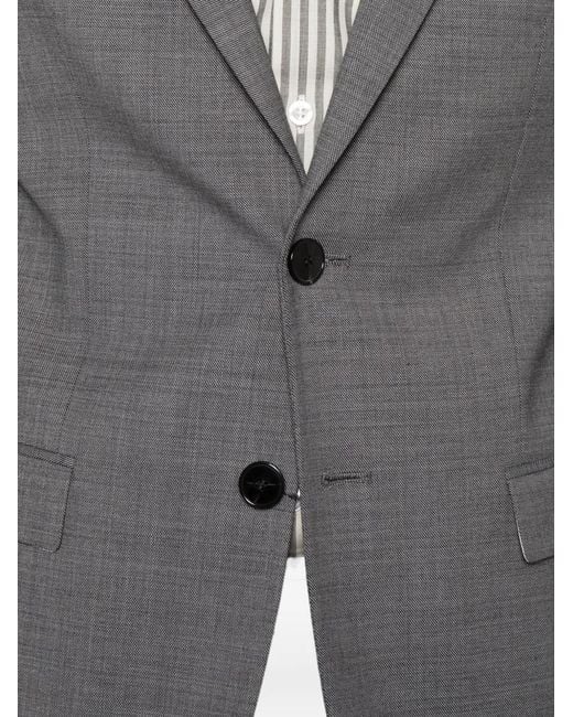 Boss Gray Single-Breasted Notched-Lapels Jacket for men